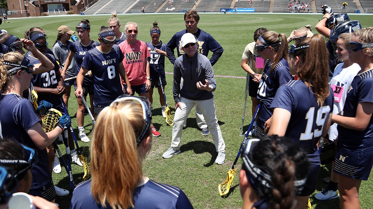 Naval Academy coach speaks to team