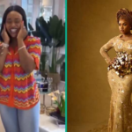 Video of moment Chioma saw her wedding dress for the first time goes viral