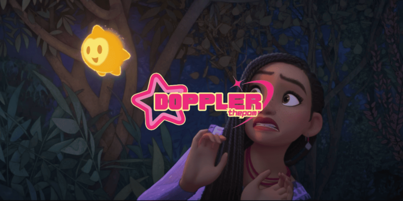 Asha looks nervously at a dancing star in 'Wish,' the upcoming Disney movie.