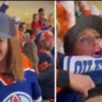 Oilers Fan Flashes Crowd in Game 5 - Ice Hockey Fan goes viral